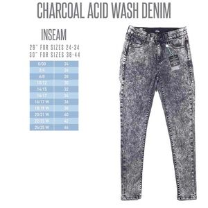 Lularoe Skinny Jeans | Charcoal Acid Wash | Size 38 / 18W | Black / Gray | NWT